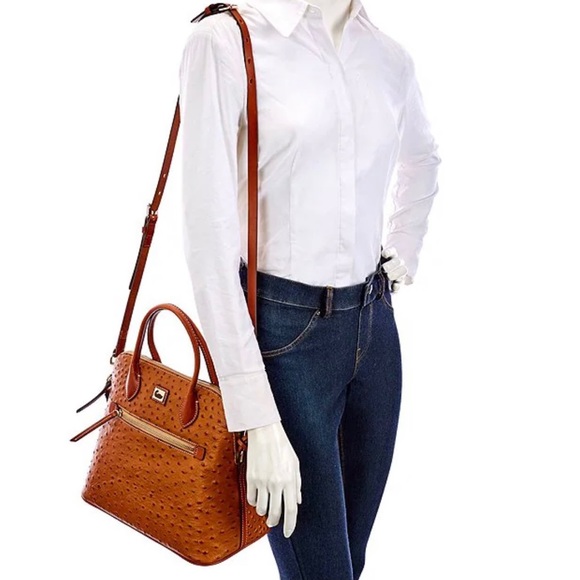 NEW! Dooney&Bourke Caramel Ostrich Large Domed - Picture 7 of 9